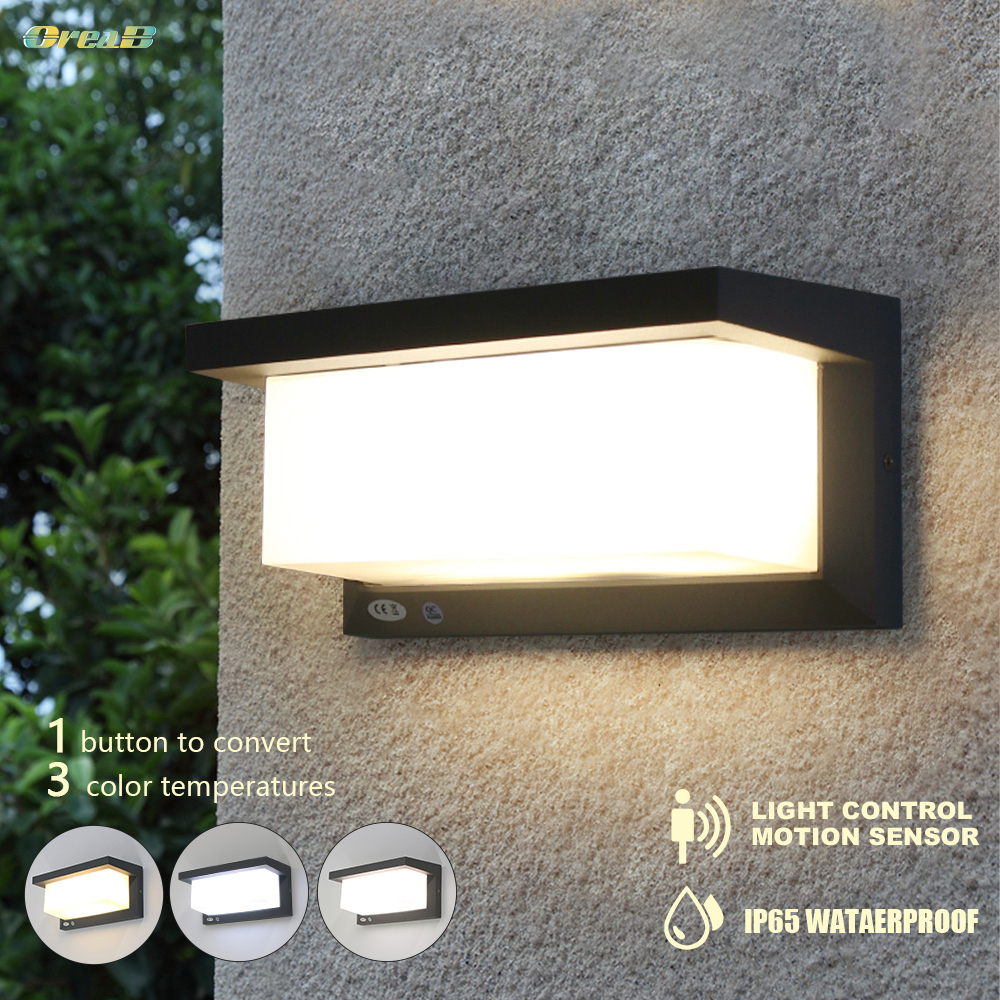 Chestele Lámpara LED para Pared Luz Nocturna LED Ovalado con Sensor de Movimiento PIR 10W 4000K IP54 de Luz Suave para Interiores Exteriores Corredor Baño Jardín Taller 
