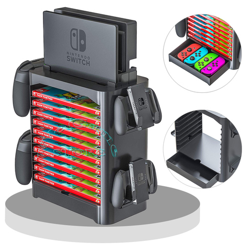 Nintendoswitch Nintend Switch accesorios soporte de almacenamiento sostenedor de discos de juego controlador de Torre soporte de transporte para Nintendo Switch NS ► Foto 1/6