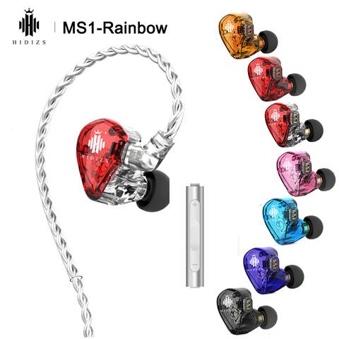 Hidizs-auriculares internos MS1 Rainbow HiFi con diafragma dinámico, auriculares IEM con Cable desmontable de 2 pines, Conector de 0,78mm y 3,5mm ► Foto 1/6