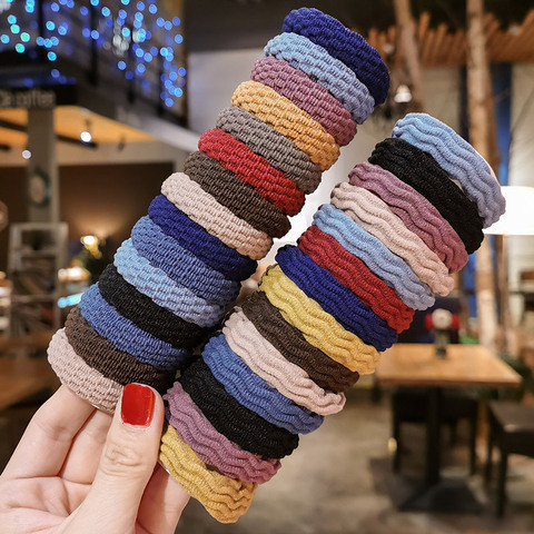 20 Uds mujeres básico Simple elástico bandas para el cabello lazos Scrunchie de cola de caballo titular de bandas de goma de chicas de moda accesorios para el cabello diadema ► Foto 1/6