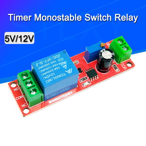 Módulo de relé de retardo de tiempo ajustable, interruptor de temporizador NE555, módulo de relé de retardo de tiempo DC 5V / 12V ► Foto 1/5