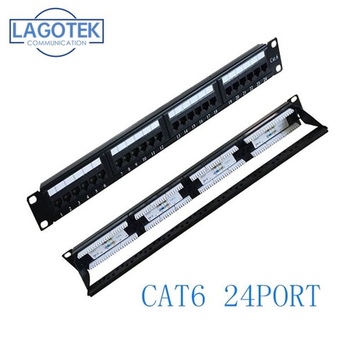 24 puertos CAT6 UTP Keystone Panel de parche 19 pulgadas 1U cat6 Marco de Cable placa frontal rj45 panel de parche 24 puertos ► Foto 1/6