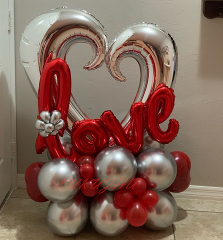 Globos de aluminio con forma de corazón para el Día de San Valentín, decoraciones para fiesta de boda, tamaño grande, corazón rojo, helio, 40 pulgadas, 1 ud. ► Foto 1/6