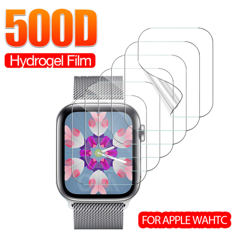 Protector de pantalla de cobertura completa para Apple Watch 3 4 5 6 SE 42mm 44mm 38mm 40mm para iWatch 2 1, película protectora de hidrogel (no cristal) ► Foto 1/6