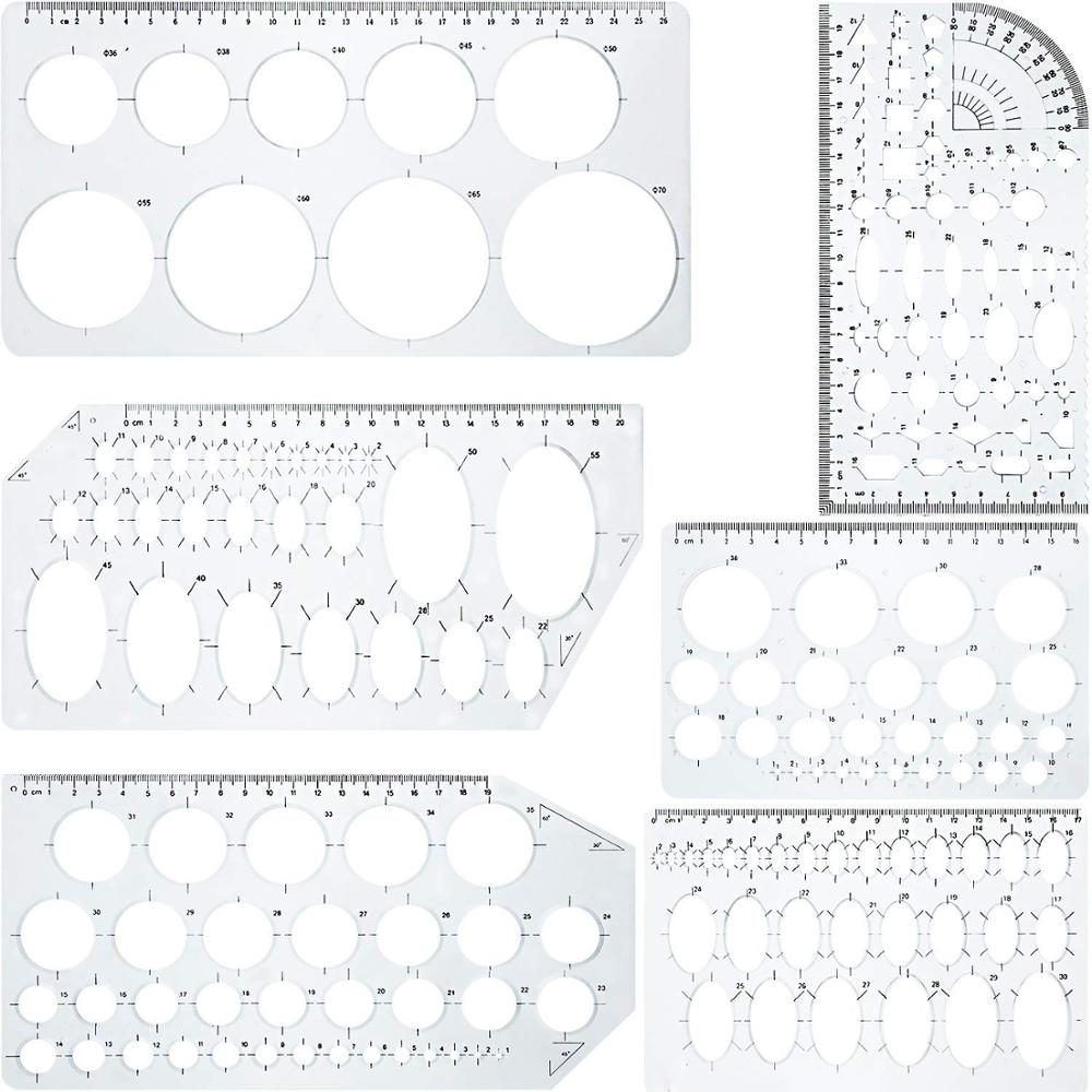 KEARING - Juego De 3 Plantillas De Dibujo De Plástico Flexible