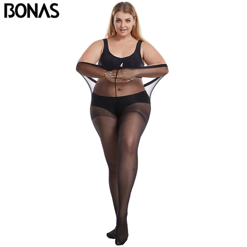 BONAS 20D-medias ultrafinas de nailon para mujer, medias de talla grande, 120kg, súper elásticas, tamaño Queen ► Foto 1/6