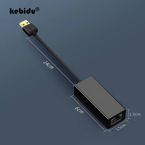 Kebidu-adaptador de red RTL8153 para PC, tarjeta de red Ethernet con cable USB 3,0 a RJ45 Gigabit Ethernet LAN (10/100/1000) Mbps ► Foto 1/6