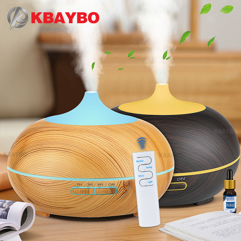 KBAYBO 550ml USB aire humidificador Aroma difusor control remoto 7 cambio de color LED luces máquina de niebla purificador de aire para el hogar ► Foto 1/6