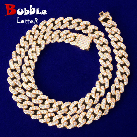 10mm oro Miami Eslabón cubano collar Bling AAAA de circón encanto hombres Hip Hop Cadena de joyería de las mujeres ► Foto 1/6