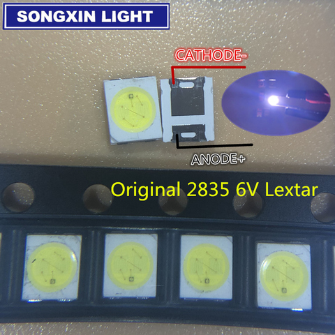 LEXTAR-Cuentas de luz LED de alta potencia, accesorio Original de 1W y 6V, color blanco frío, para retroiluminación de TV LCD, 3528, 2835, 1210, 50 Uds. ► Foto 1/3