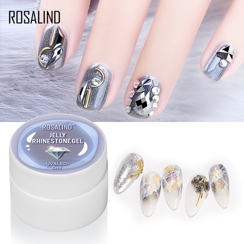 ROSALIND-esmalte de uñas en Gel, sin necesidad de limpiar, adhesivo, diseño de uñas artísticas, decoraciones de pedrería, para manicura, conjunto de Base superior, 5ml ► Foto 1/6