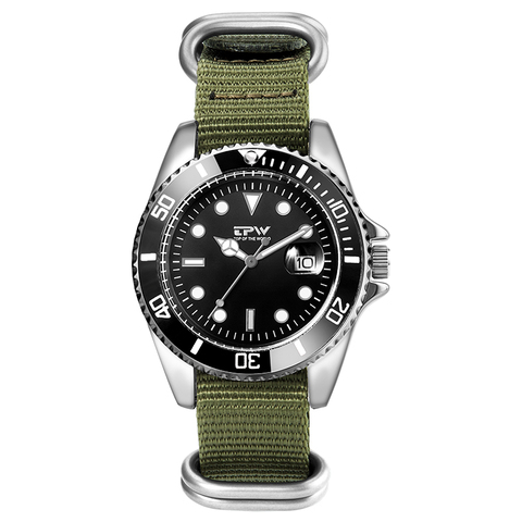 Reloj de cuarzo analógico Militray para hombre, reloj de pulsera de nailon con correa, reloj de negocios informal de lujo, Canlander verde ► Foto 1/6