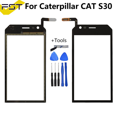 Digitalizador de pantalla táctil negro de 4,5 pulgadas para Caterpillar Cat S30 Cat S 30, pantalla táctil, lente de Panel de vidrio frontal, Sensor + herramientas ► Foto 1/5