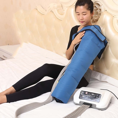 Máquina neumática de compresión de aire para presoterapia, masajeador de pies y piernas con vibración, terapia infrarroja, presión de onda de aire para brazo y cintura ► Foto 1/1