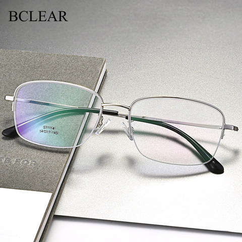BCLEAR-Gafas de aleación de titanio para hombre, montura para gafas, patas flexibles, IP, galvanoplastia, a la moda ► Foto 1/6