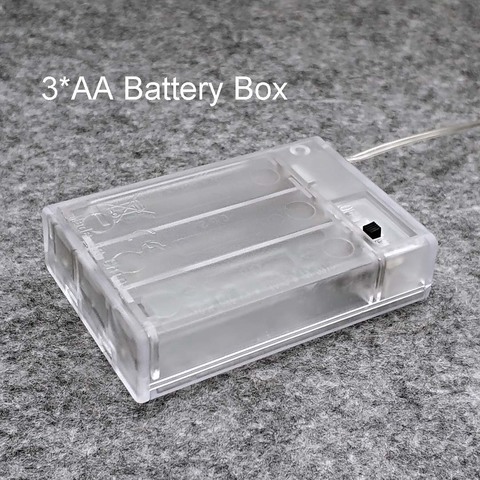 Caja de soporte de pilas AA, caja con interruptor, 3 AA 4,5 V, con caja transparente de plomo ► Foto 1/5