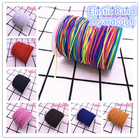 10 yardas de 1,0mm de alta elástico bandas carrete de banda plana elástico cordón para fabricación de joyería Diy accesorios hechos a mano ► Foto 1/6