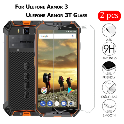 Protector de pantalla de vidrio templado para móvil, película LCD a prueba de arañazos para Ulefone Armor 3W 3 T, 2 uds., 5,7