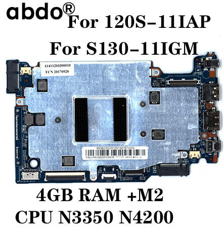 Placa base para portátil Lenovo 120S-11IAP S130-11IGM, N3350 N4200 RAM, 4GB, compatible con disco duro M2 SSD probado, 100% de trabajo ► Foto 1/5