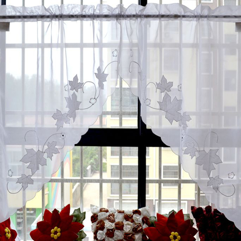 Cortinas de cocina de estilo corto, pequeñas persianas de café, cenefas escarpadas, diseño de Arce, cortinas para sala de estar, ventana, decoración ► Foto 1/6