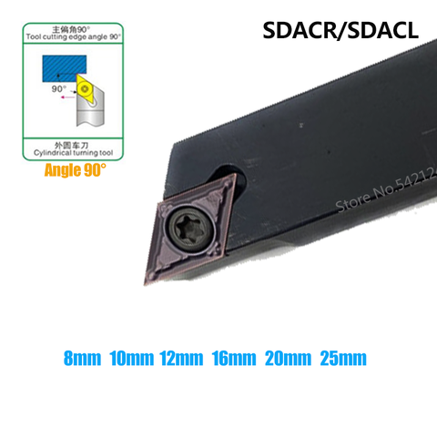 SDACR0808H07 SDACR1010H07 SDACR1212H07 SDACR1616H11 SDACR2022K11 SDACR2525M11 portaherramientas de torneado exterior CNC torno herramienta de corte ► Foto 1/2