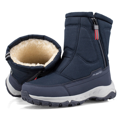 Botas de invierno para hombre, zapatos de invierno, botas de nieve impermeables, antideslizantes, botas cálidas de piel para-40 grados, 2022 ► Foto 1/6