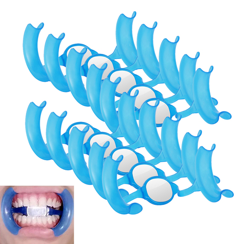 Abridor de boca tipo M para mejillas, expansor de Retractor para blanqueamiento Dental, herramientas dentales, abridor de boca con espejo de odontología, 10 Uds. ► Foto 1/6