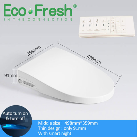 Ecofresh inodoro inteligente Washlet alargar bidé eléctrico cubierta de calor se sienta luz led integrado niños bebé traing silla ► Foto 1/6