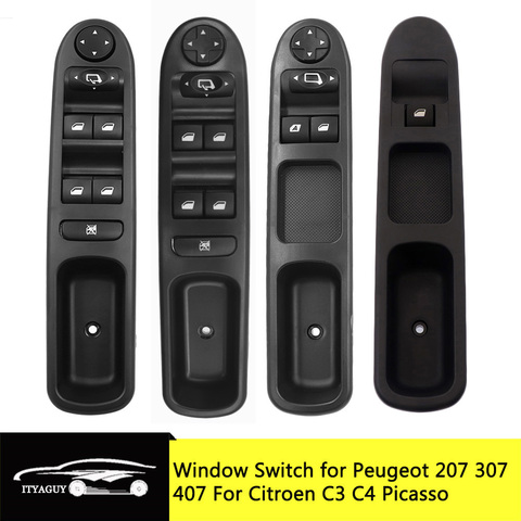 Interruptor de control de ventanillas para coche, accesorio eléctrico para ventanas de automóvil para Peugeot 207 307, Citroën C3 Picasso 2000+ 6554KT 6554QC 6490EH 6490HQ 6554QF 6554QG ► Foto 1/6