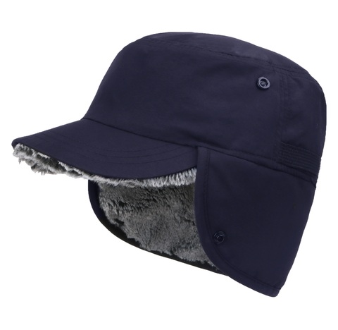 Connectyle, sombrero de invierno para hombre y mujer, impermeable con ala, forro interior de felpa, cálido Gorro con orejeras, piel sintética, gorra de béisbol para esquí para hombre y mujer ► Foto 1/6