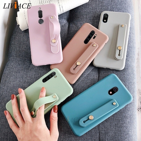 Correa de muñeca suave silicona tpu funda para xiaomi redmi note 8 pro 7 redmi 8 7a 8a soporte de banda de mano funda trasera suave ► Foto 1/6