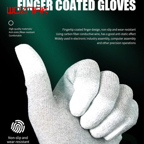 RELIFE RL-063-guantes antiestáticos para trabajo, antideslizantes, ESD, protección de dedos recubiertos de PU para reparación de teléfonos y ordenadores ► Foto 1/6