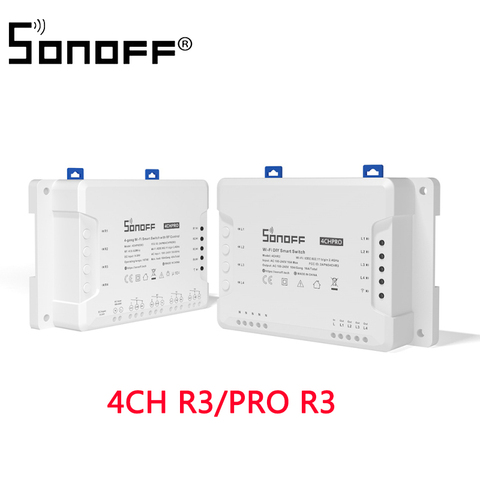 SONOFF-interruptor inteligente de 4 canales R3/ Pro R3, con Wifi, temporizador de canal de luz, para el hogar, funciona con eWeLink, Alexa y Google Home ► Foto 1/6