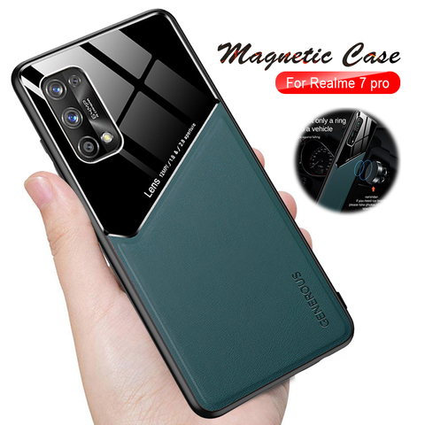 Realme-Funda de cuero para móvil, fundas magnéticas para teléfonos oppo realme 7 pro 5g 7pro realme7pro, protección para cámara ► Foto 1/6