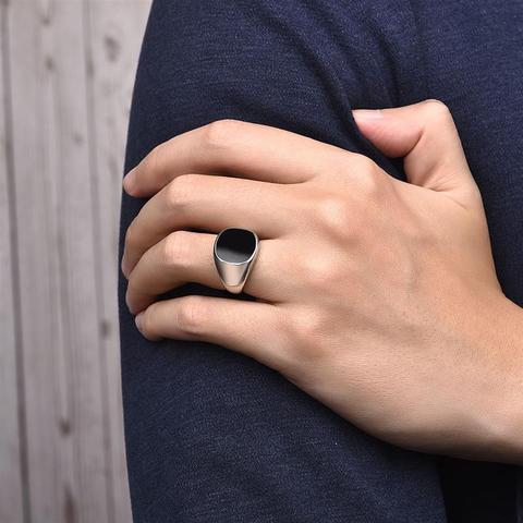 Anillo de acero inoxidable dorado y plateado para hombre, banda pulida a la moda, anillo para hombre, joyería informal para dedo ► Foto 1/6