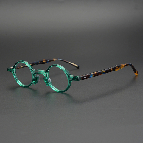 De lujo de acetato de pequeña montura de gafas redondas hombres mujeres Vintage óptica Retro gafas de montura para GAFAS RECETADAS gafas ► Foto 1/6