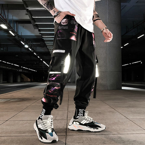 Pantalones militares de estilo Hip Hop para hombre, pantalón de chándal holgado con bolsillos laterales, longitud hasta el tobillo, 2022 ► Foto 1/6