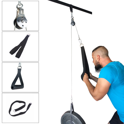 Fitness DIY polea Cable máquina sistema de fijación brazo Biceps tríceps destapador mano fuerza entrenamiento casa gimnasio equipo de entrenamiento ► Foto 1/6