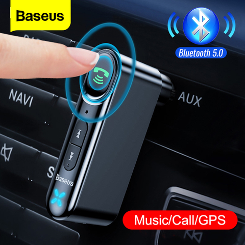 Baseus-adaptador AUX Bluetooth 5,0 para coche, receptor de Audio inalámbrico con conector de 3,5mm, Kit de manos libres para coche, transmisor automático de teléfono ► Foto 1/6