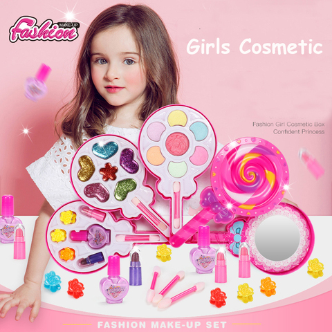 Los niños maquillaje de juguetes Set de moda belleza seguro no tóxico Kit  de maquillaje para niñas princesa vestido de bebé de juguetes regalos -  Historial de precios y revisión | Vendedor