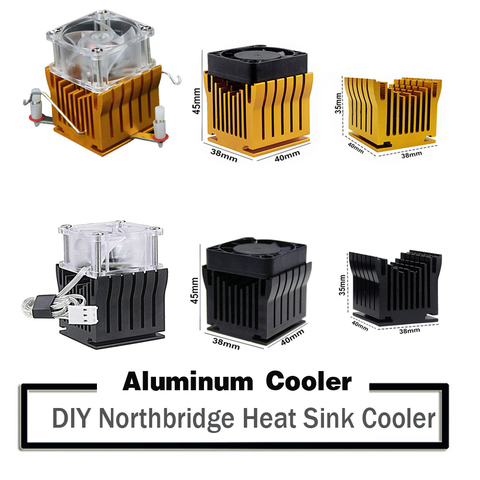 DIY aluminio disipador térmico Northbridge refrigerador radiador de placa base w/4cm ventilador para PC Sur Norte puente Chipset de refrigeración ► Foto 1/6