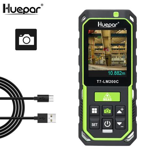 Huepar-Medidor de distancia láser con cámara, Zoom 2X/4X, 656Ft, medición láser recargable de alta precisión M/In/Ft con 17 modos-LM200C ► Foto 1/6