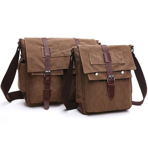 Bolsos de mensajero Retro para hombre, carteras de lona vintage, bolso de carrera de ocio, bolso de negocios tipo bandolera, maletín para hombre ► Foto 1/6