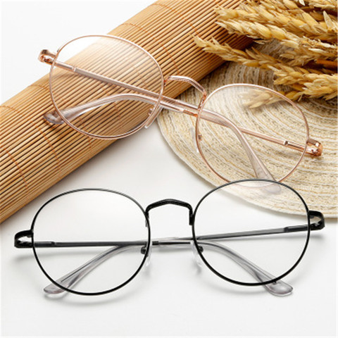 1PC redondo de Metal Vintage miopía gafas mujer hombres Ultra luz de lectura lentes visión importa-1,00 ~-4,0 dioptrías ► Foto 1/6