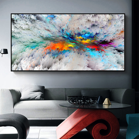 AAHH-Póster de pintura de nubes abstractas de gran tamaño, imagen de Paisaje artístico de pared, lienzo impreso para sala de estar, decoración del hogar sin marco ► Foto 1/6