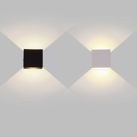 Lámpara de pared en aluminio LED cuadrada, lámpara de pared de cabecera, habitación, pared del dormitorio, artes decorativas, 6W, 12W ► Foto 1/6