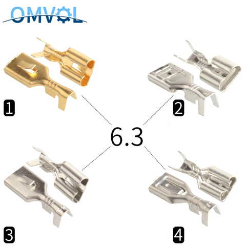 50 Uds 6,3mm Terminal crimpado conector hembra de horquilla ► Foto 1/6