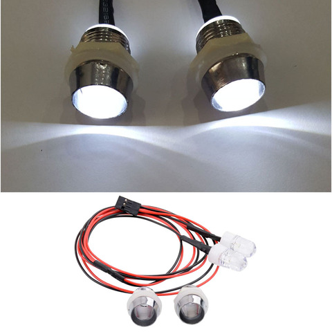 Faros delanteros para coche de control remoto, Set de luz de 3-9V para 1/5 1/8 1/10 1/12 1/16 RC, modelo de coche, camión, Led - 2 blanco de 10mm ► Foto 1/6