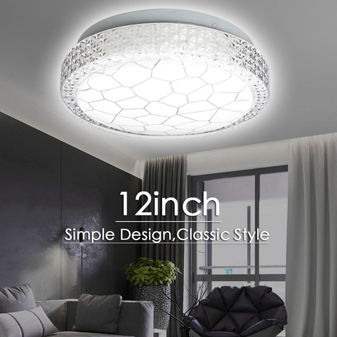 VIPMOON-Lámparas de habitación para el techo, lámpara LED regulable con borde de cristal y celosía redonda de 12W, 18W, 24W y 48W, accesorio de iluminación para el techo ► Foto 1/6