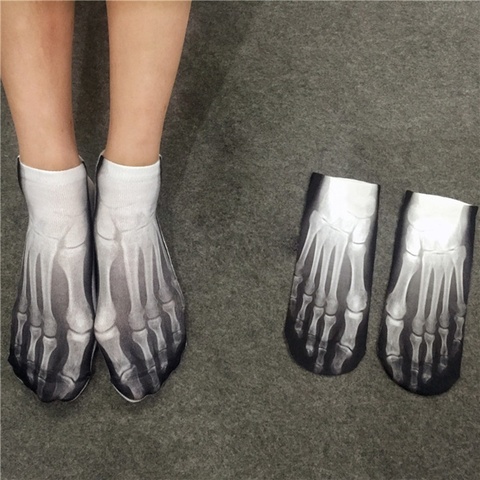 Calcetines de algodón con estampado 3D para hombre y mujer, calcetín de corte bajo, diseño divertido, Halloween, 1 par ► Foto 1/6